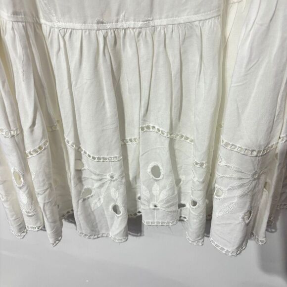 Beyond The Radar Women's Eyelet Midi Wrap Skirt White Large Unlined Embroidery - Picture 11 of 15